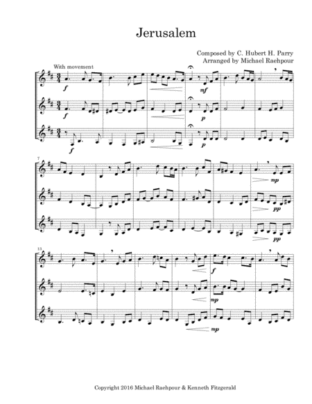 Jerusalem - Trumpet Trio (arr. Michael Raehpour)