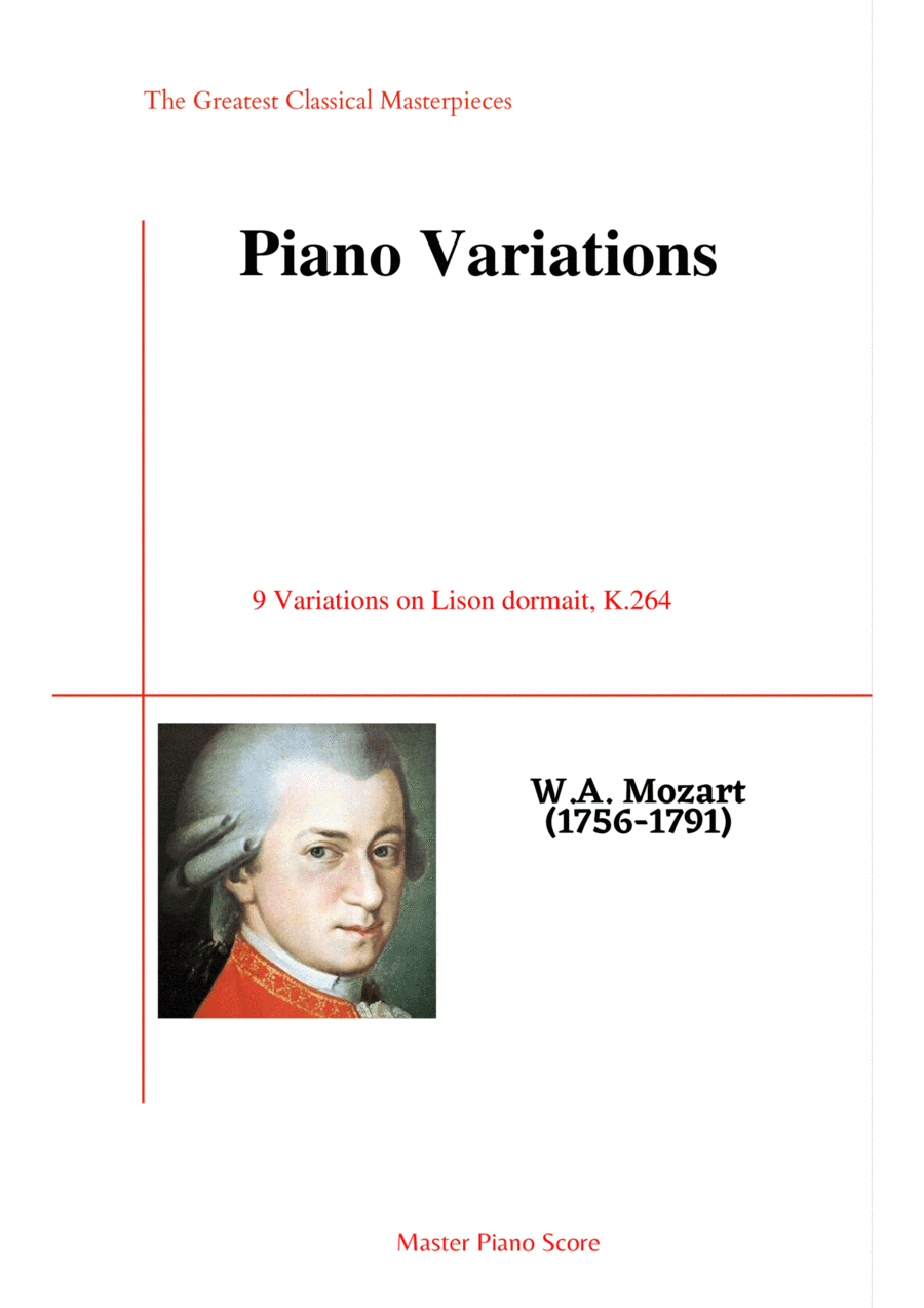 Mozart-9 Variations on Lison dormait, K.264 (arr. MPS)