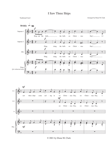 I Saw Three Ships (SSA) (arr. Diane M. Clark)
