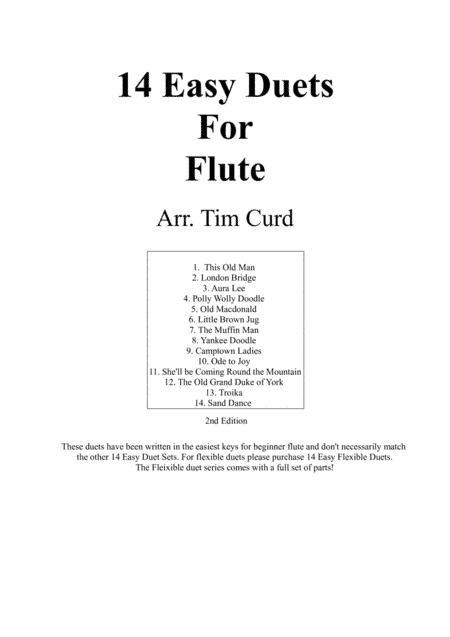 14 Easy Duets for Flute (arr. Tim Curd)