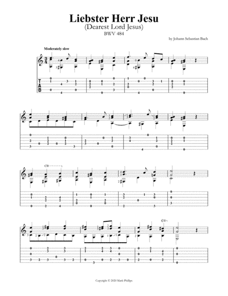 Liebster Herr Jesu (Dearest Lord Jesus) BWV 484 (arr. Mark Phillips)