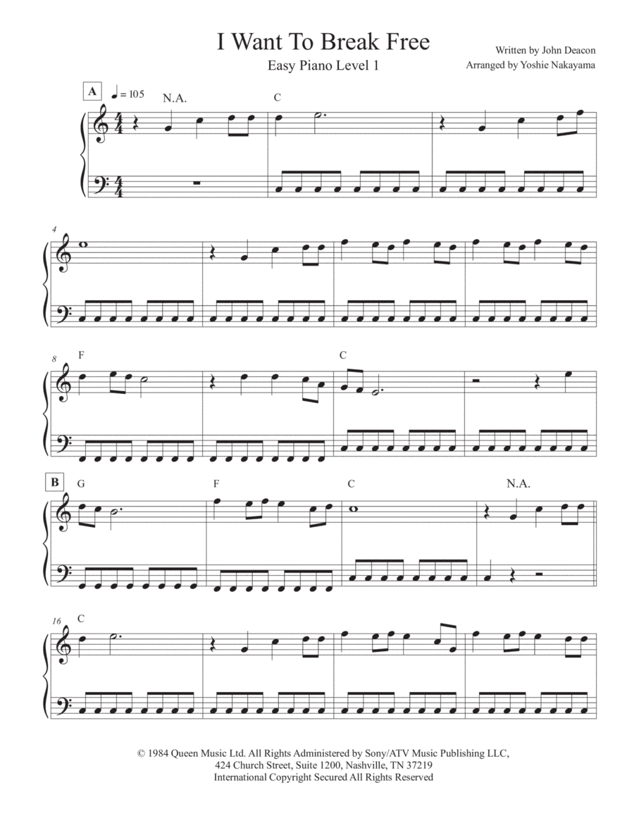 I Want To Break Free (arr. Yoshie Nakayama)