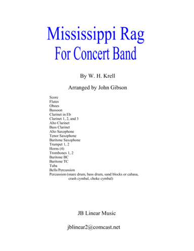 Mississippi Rag by William Krell for concert band - score and parts (arr. John Gibson)