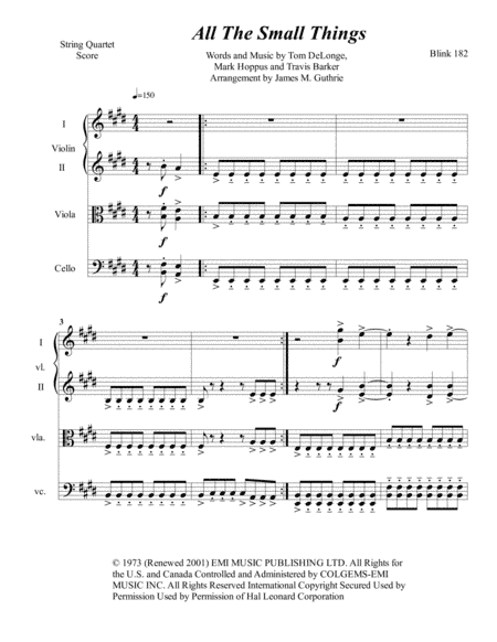 All The Small Things (arr. James M. Guthrie, ASCAP)