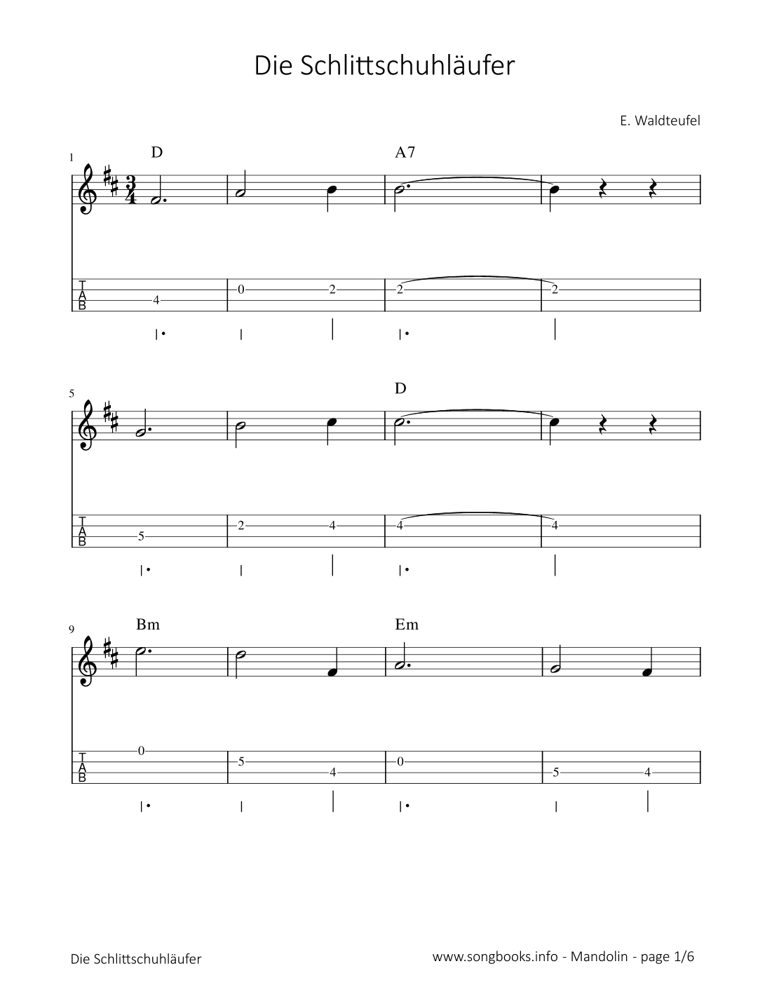 Die Schlittschuhläufer - E. Waldteufel (arr. songbooks.info)