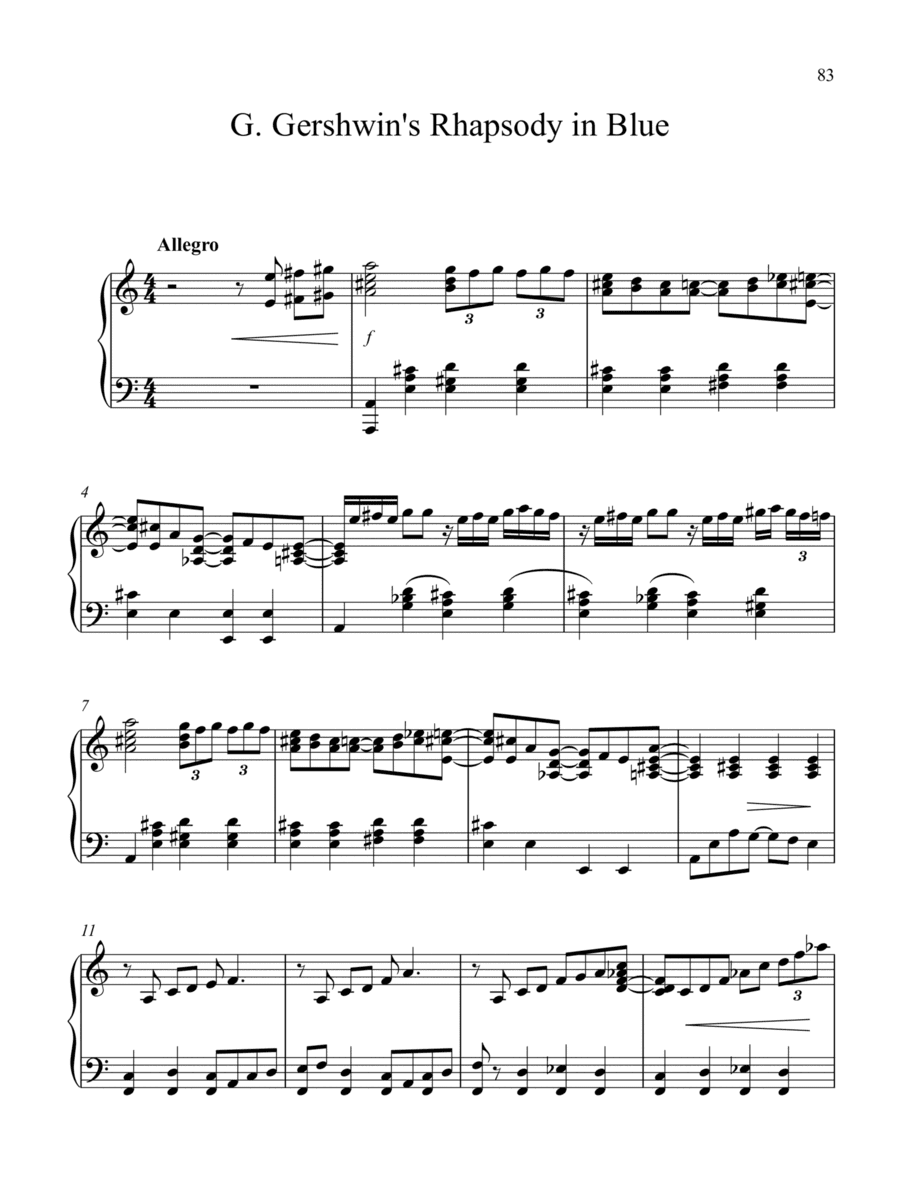 G. Gershwin Rhapsody in Blue themes (arr. Dimitris Stamatelatos)