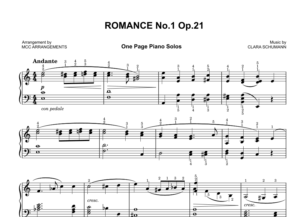 Romance No.1 Op.21 (arr. MCC Arrangements)