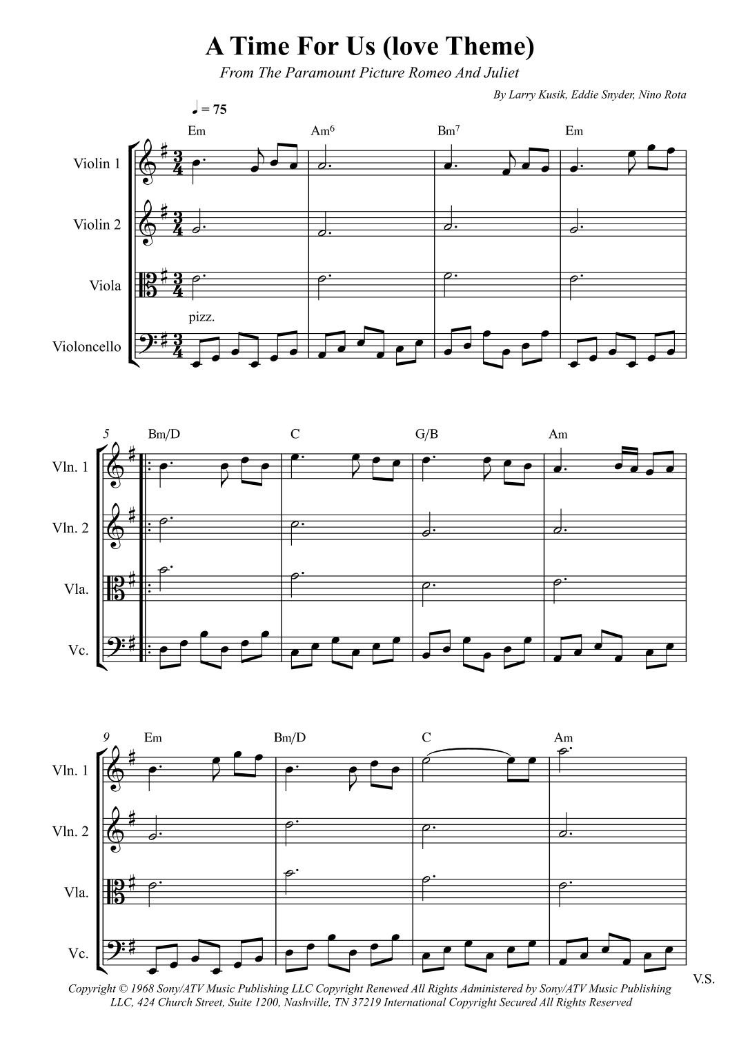 A Time For Us (love Theme) (arr. Wesley S. SIlva)