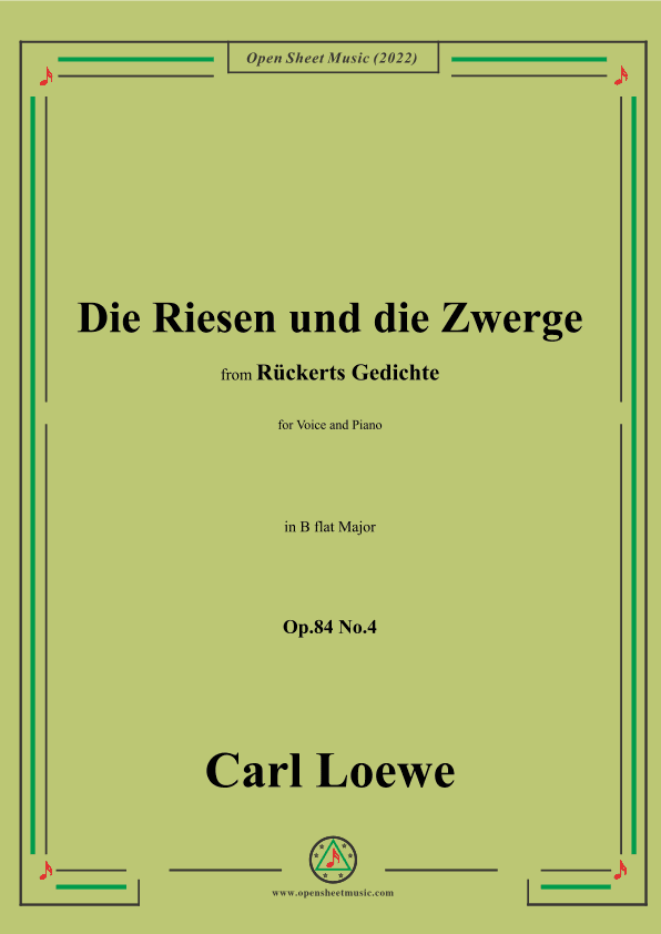 Loewe-Die Riesen und die Zwerge,Op.84 No.4,in B flat Maor (arr. OSM Press)