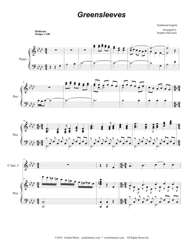 Greensleeves (Duet for C-Instruments) (arr. Stephen DeCesare)