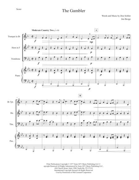 The Gambler (arr. Jim Bicigo)