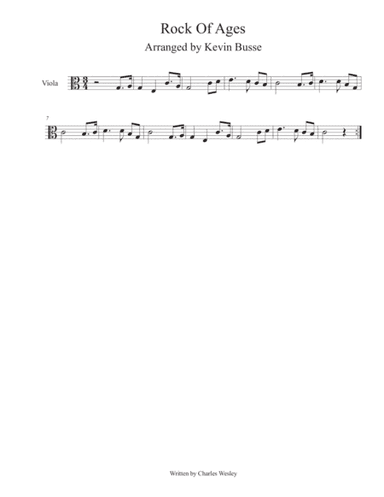 Rock Of Ages (Easy key of C) - Viola (arr. Kevin Busse)