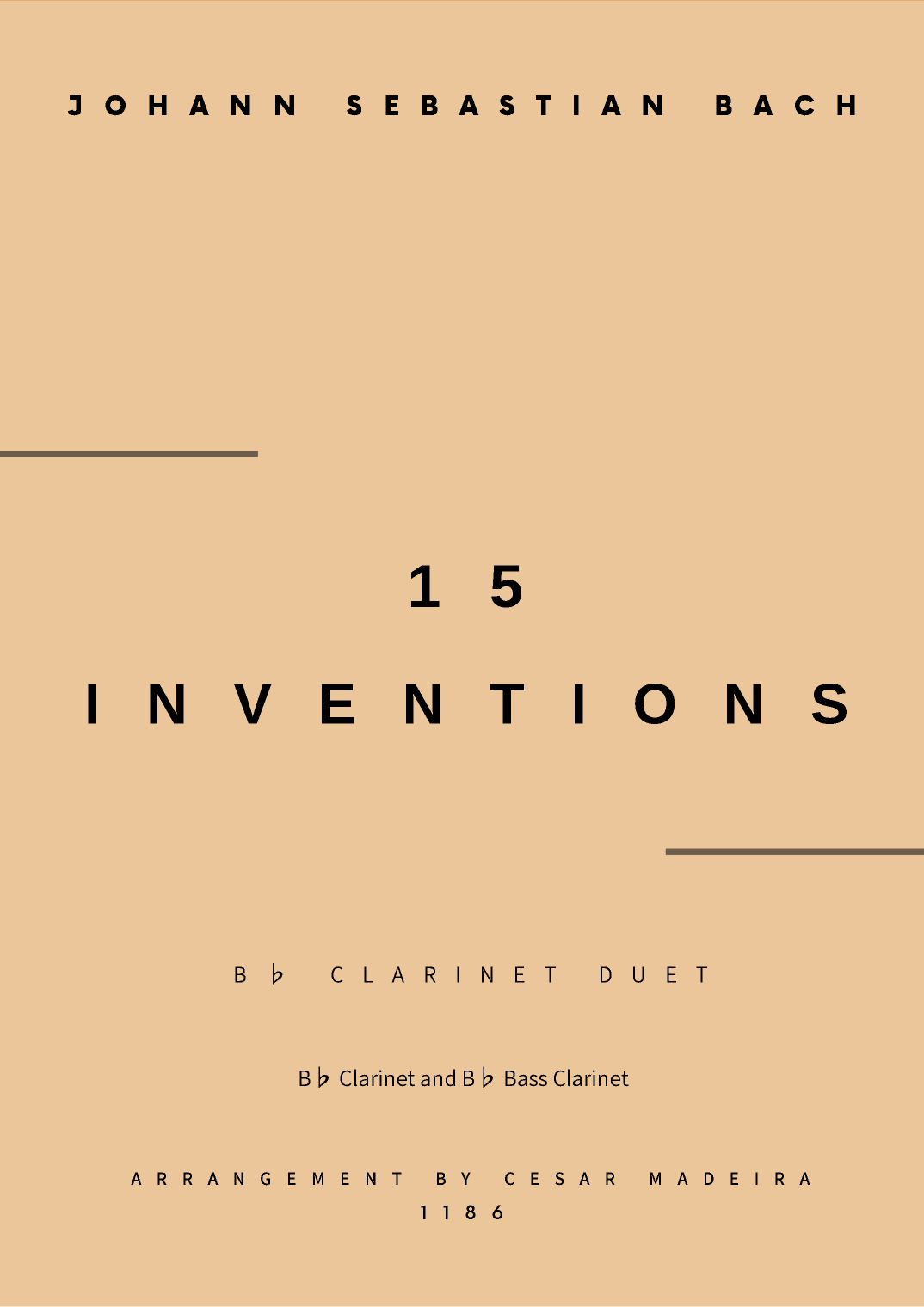 15 Inventions - Clarinet Duet (Full Score) (arr. César Madeira)
