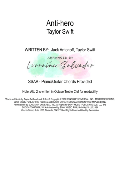 Anti-hero (arr. Lorraine Anne Salvador)