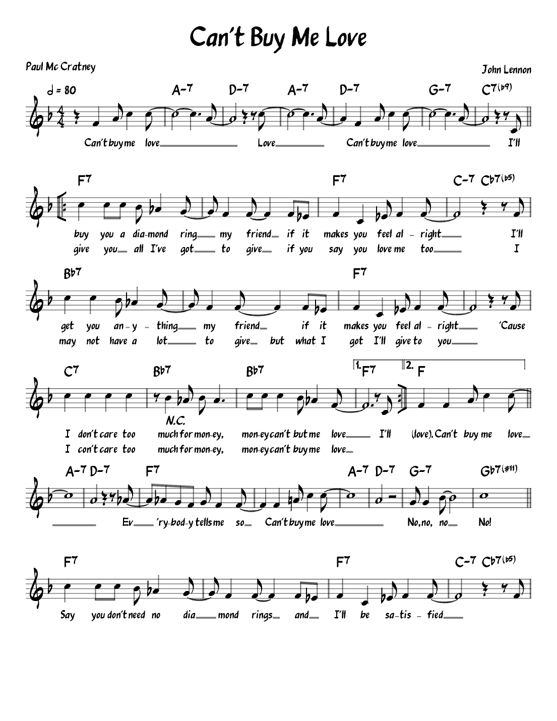 Can't Buy Me Love (arr. John Fries)