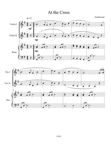At the Cross (violin duet) with optional piano accompaniment (arr. B. C. Dockery)