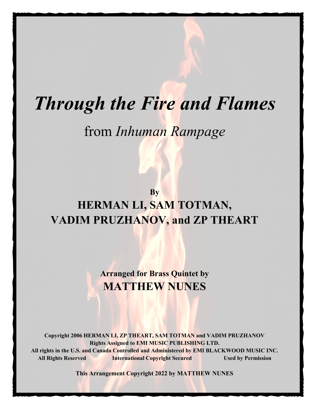 Through The Fire And Flames (arr. Matthew Nunes)