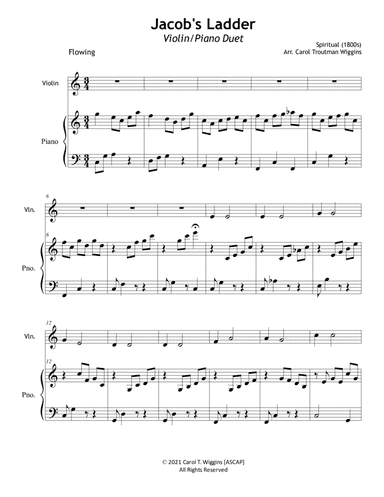 Jacob's Ladder (Violin & Piano) (arr. Carol Troutman Wiggins)