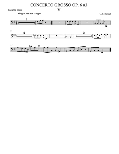 Concerto Grosso Op. 6 #3 Movement V (arr. theupperstaff.com)