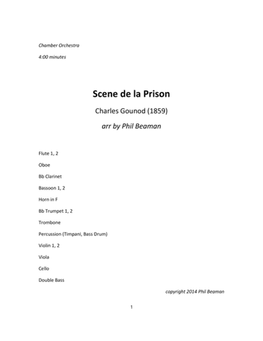 Scene de la Prison-Gounod-Chamber Orchestra (arr. Phil Beaman)