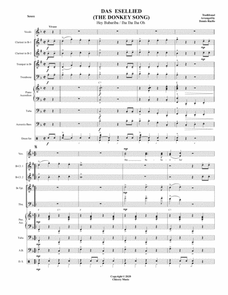 DAS ESELLIED (THE DONKEY SONG) - German Band - Oktoberfest (arr. Dennis Ruello)