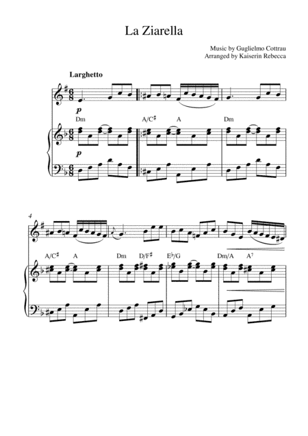 La Ziarella (Bb trumpet solo and piano accompaniment) (arr. Kaiserin Rebecca)