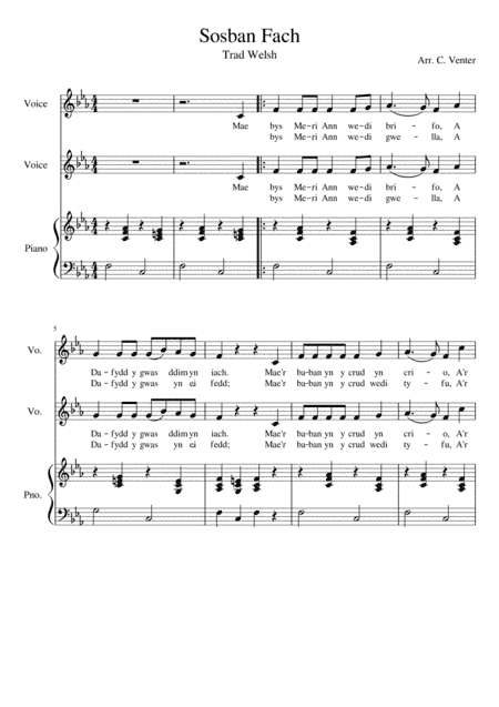 Sosban Fach (arr. Caroline Venter)