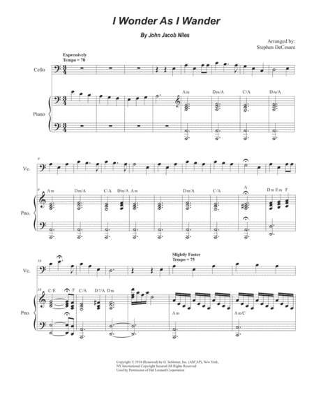 I Wonder As I Wander (arr. Stephen DeCesare)