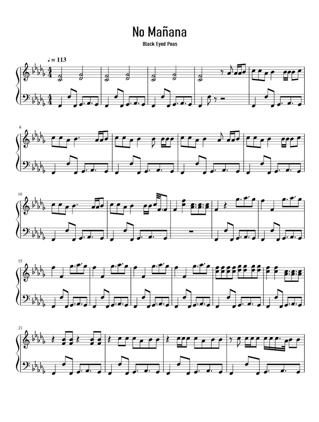 No Manana (arr. eduardo)