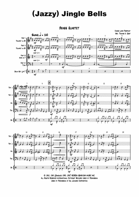 Jazzy Jingle Bells - Christmas Swing - Brass Quartet (arr. Thomas H. Graf)