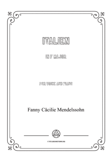 Fanny Hensel-Italien in F Major,for voice and piano (arr. MSM)