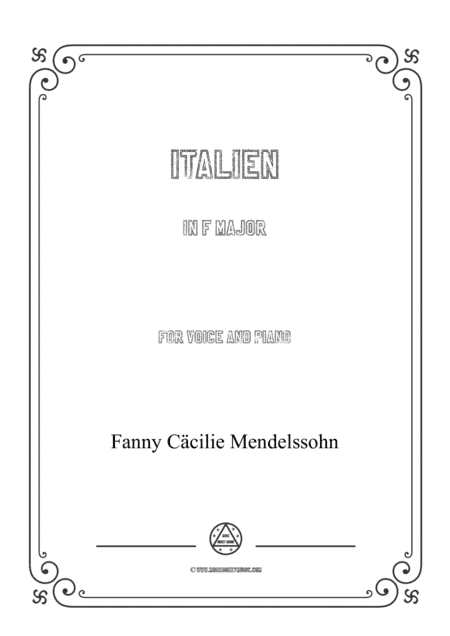 Fanny Hensel-Italien in F Major,for voice and piano (arr. MSM)