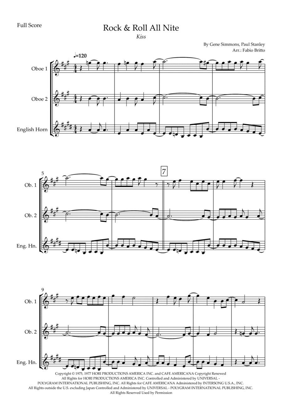 Rock And Roll All Nite (arr. Fabio Britto)