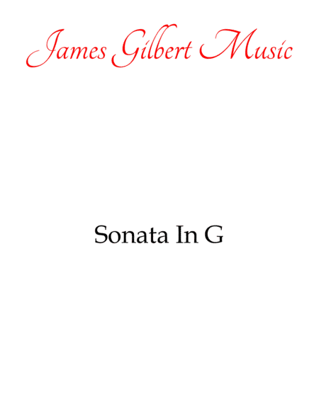 Sonata In G Major (K. 283) (arr. James Gilbert Music)