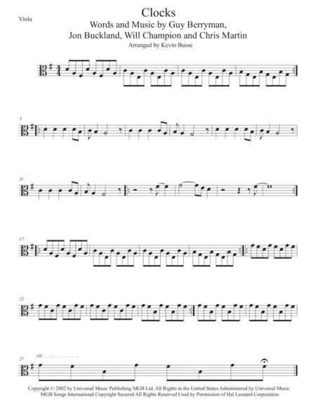 Clocks (arr. Kevin Busse)