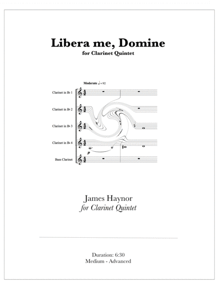 Libera me, Domine for Clarinet Quintet (arr. James Haynor)