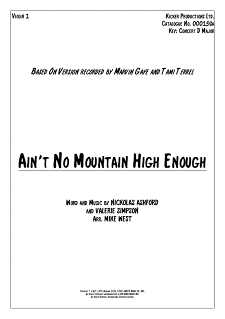 Ain't No Mountain High Enough (arr. Mike West)