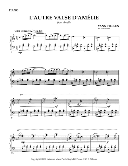 L'autre Valse D'ameaalie (arr. LF Hawkins)