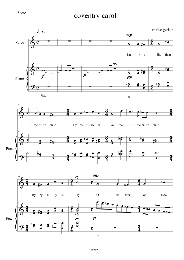 Coventry Carol (arr. Rico Gerber)