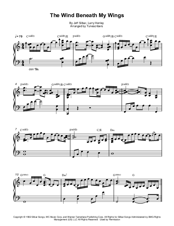 The Wind Beneath My Wings (arr. Tunescribers)