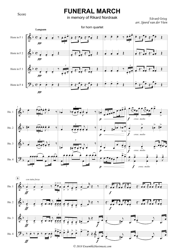 Funeral March in memory if Rikard Nordraak (arr. Sjoerd van der Veen)