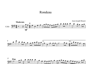 Rondeau - Jean-Joseph Mouret (Cello) (arr. Digital Book Music)