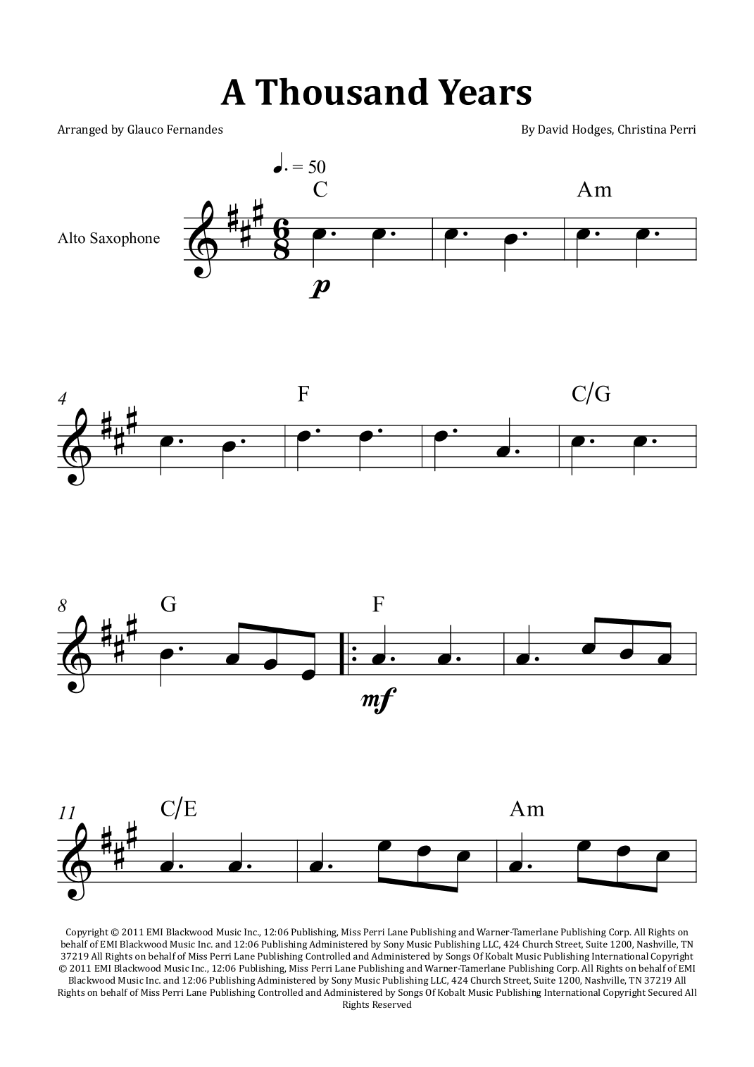 A Thousand Years (arr. Glauco Fernandes)