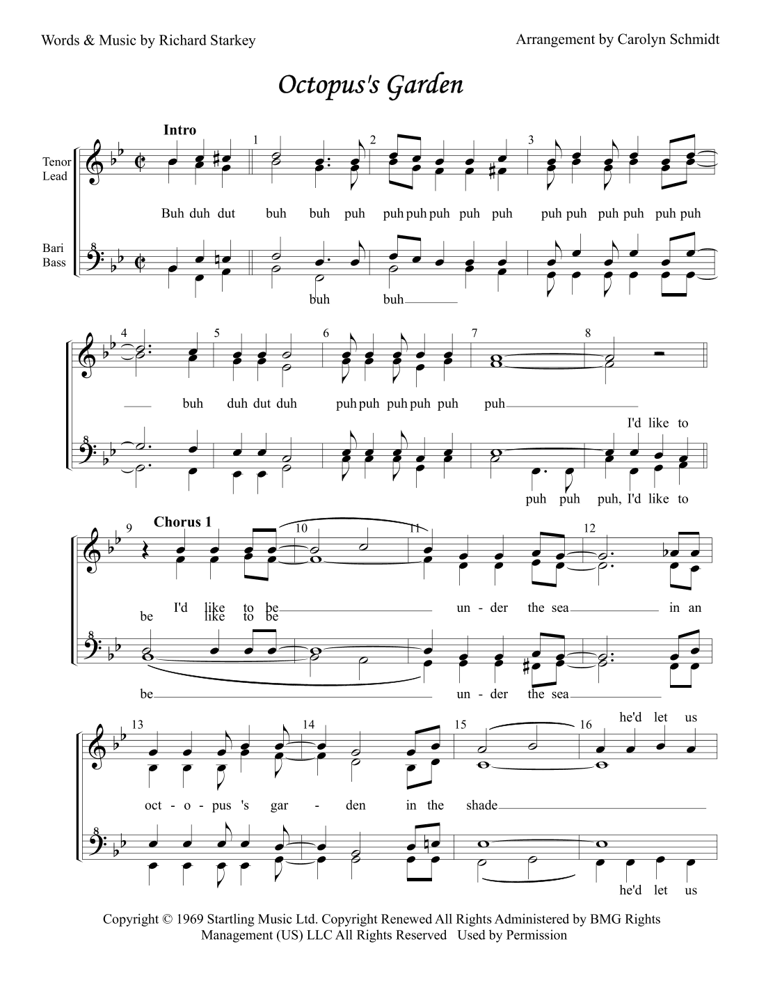 Octopus's Garden (arr. Carolyn Schmidt)