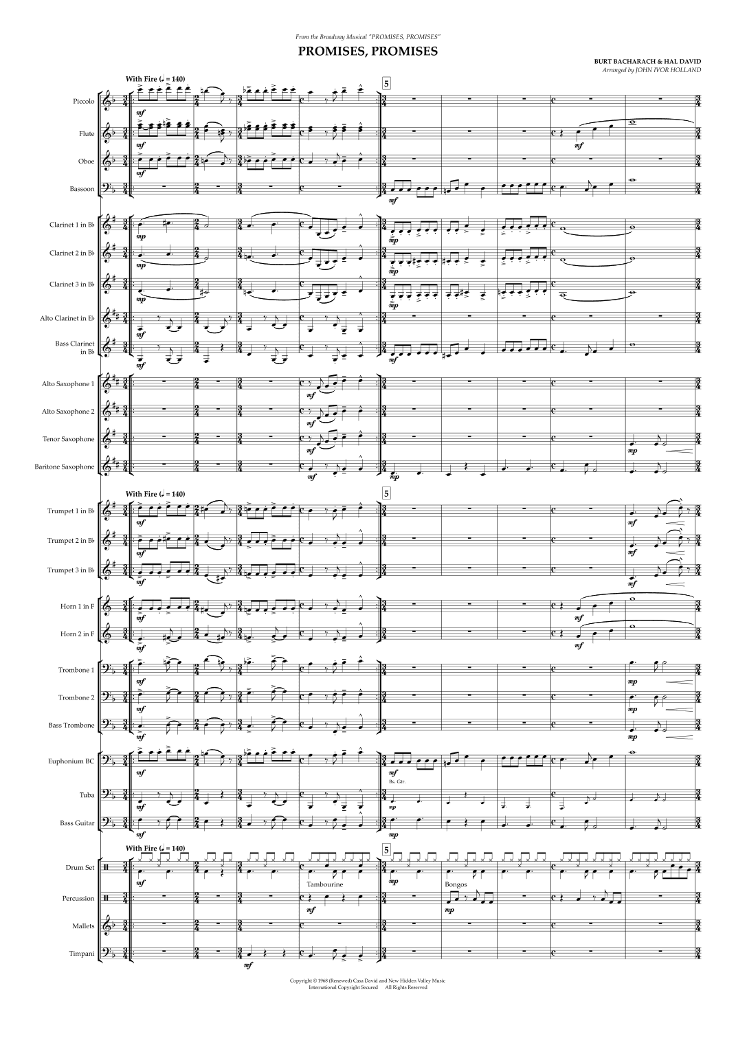 Promises, Promises (arr. John Ivor Holland)