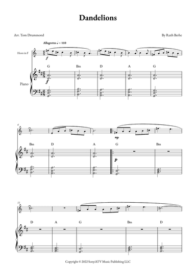Dandelions (arr. Tom Drummond)