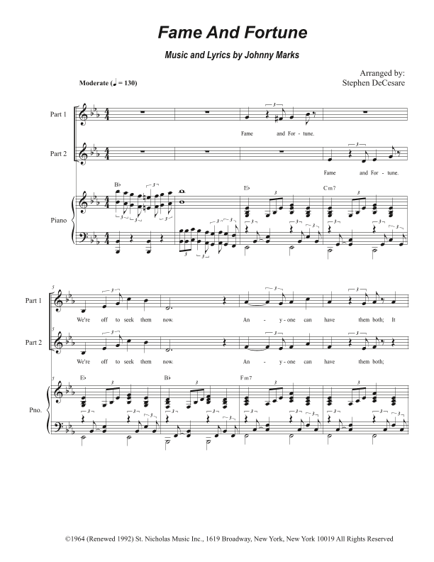 Fame And Fortune (arr. Stephen DeCesare)