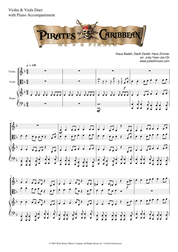 He's A Pirate (arr. Julia Yeon-Joo Oh)