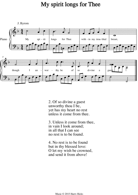 My spirit longs for Thee. A new tune to a wonderful old hymn.
