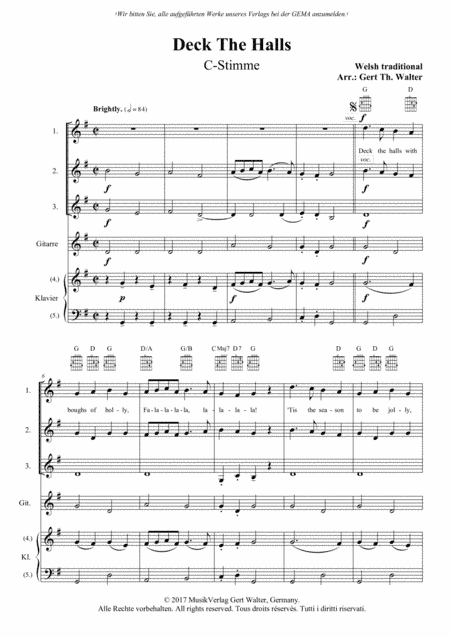 Deck The Halls (arr. Gert Th. Walter)